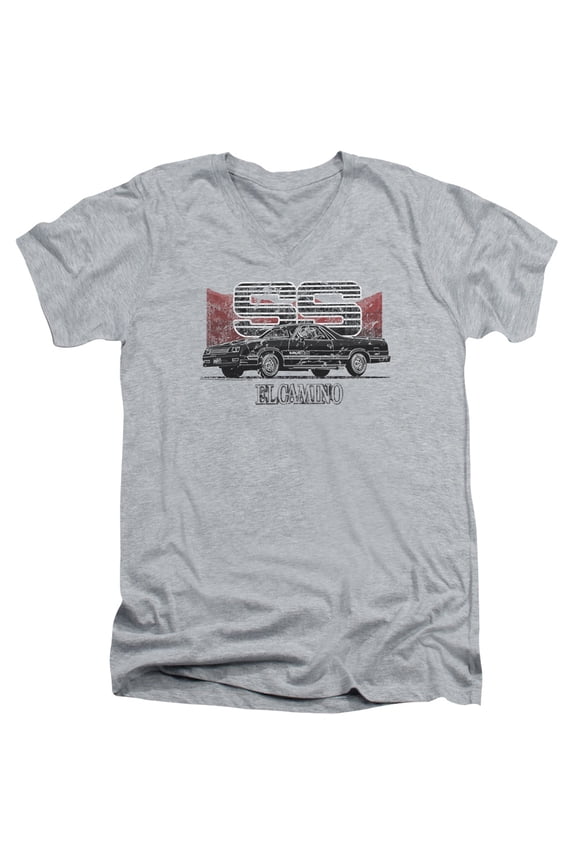 Chevrolet - El Camino Ss Mountains - Slim Fit V Neck Shirt - Large