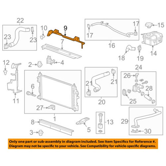 Chevrolet GM OEM 13-15 Malibu 2.5L-L4 Radiator-Upper Baffle 20789654