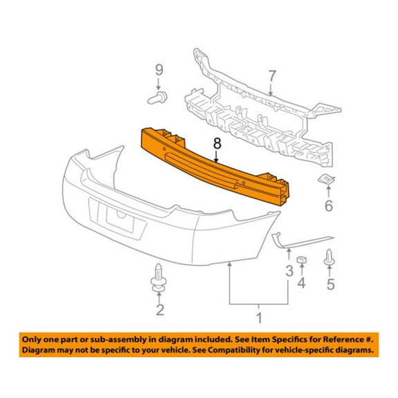 Chevrolet GM OEM Impala Rear Bumper-Impact Reinforcement Bar Rebar 25865729