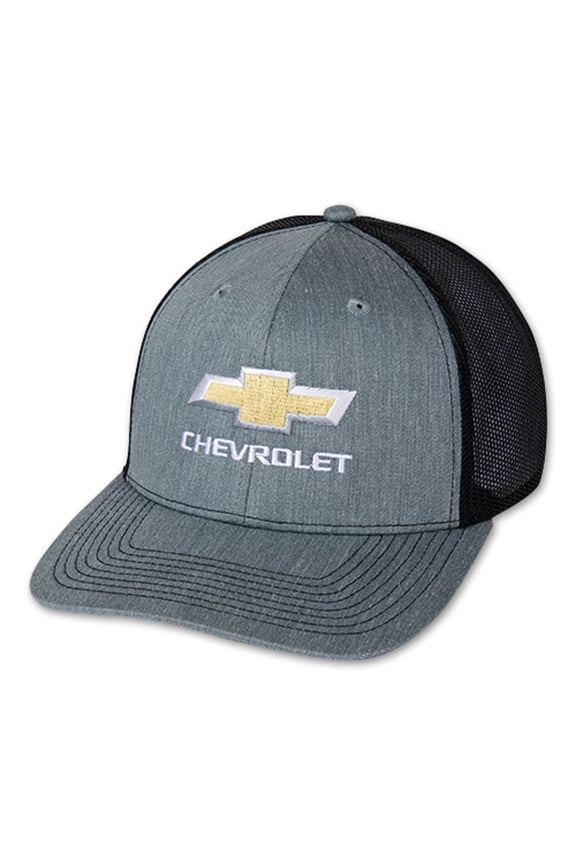 Chevrolet Gold Bowtie Gray and Black Mesh Hat