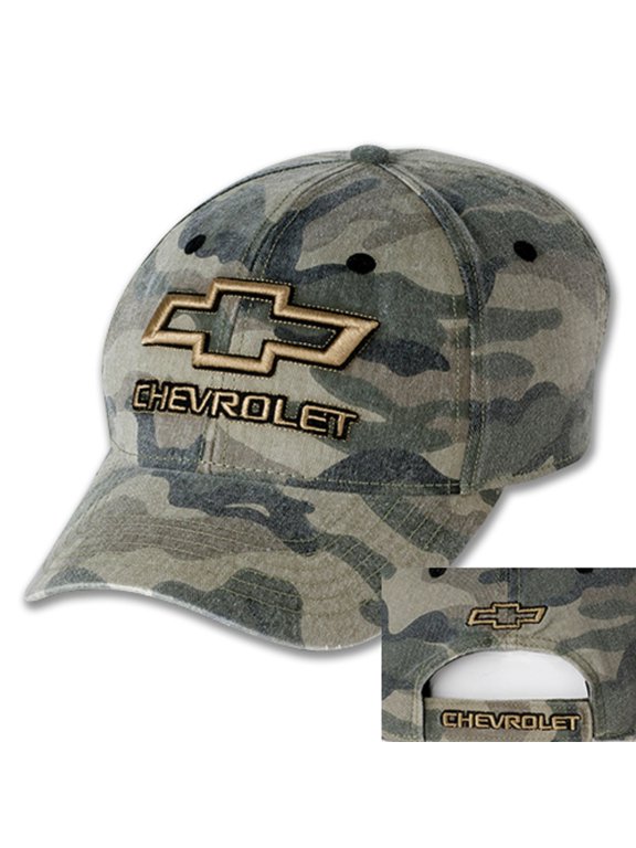 Chevrolet Gold Bowtie Outline Camouflage Adult Hat