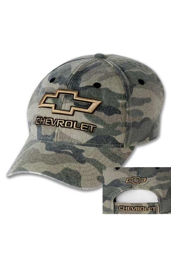Chevrolet Gold Bowtie Outline Camouflage Adult Hat