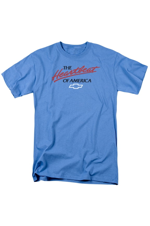 Sportswear CHV116-AT-4 Chevrolet Heartbeat of America Adult Regular Fit Short Sleeve T-Shirt, Carolina Blue - Extra Large