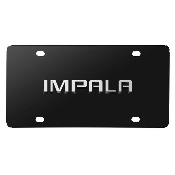 Chevrolet Impala 3D Nameplate Black Stainless Steel License Plate