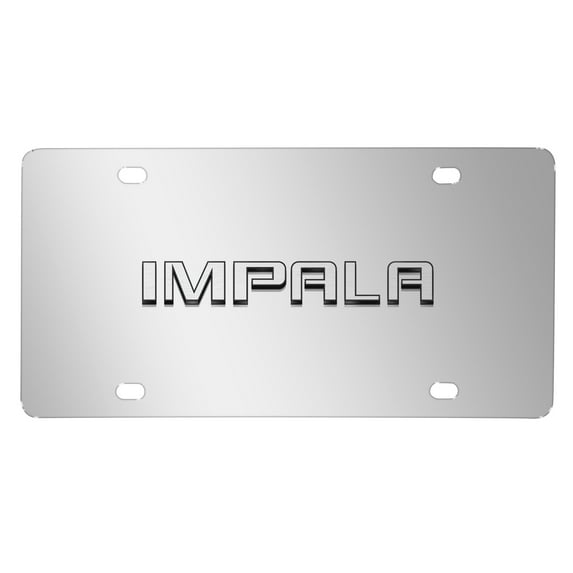 Chevrolet Impala 3D Nameplate Mirror Chrome Stainless Steel License Plate