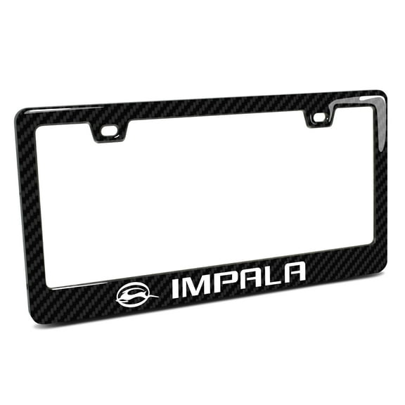 Chevrolet Impala in 3D on Real Carbon Fiber Finish ABS Plastic License Plate Frame