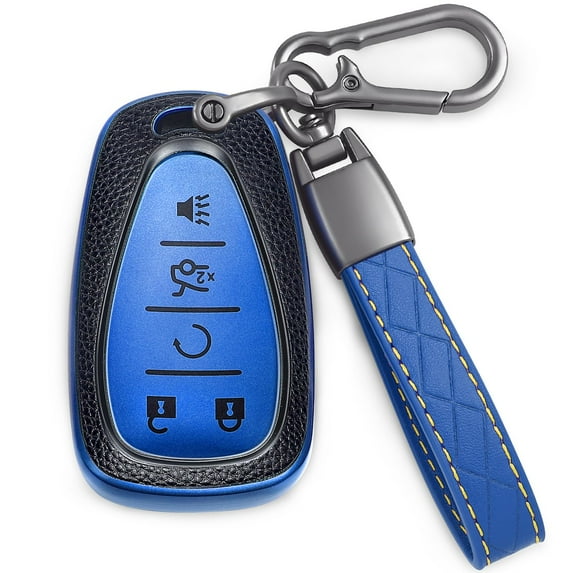 for Chevrolet Key Fob Cover Soft TPU Shell with Keychain 360 Degree Protection Key Case Holder for 2017-2023 Chevy Equinox Camaro Cruze Traverse Blazer Sonic Malibu 5 Buttons
