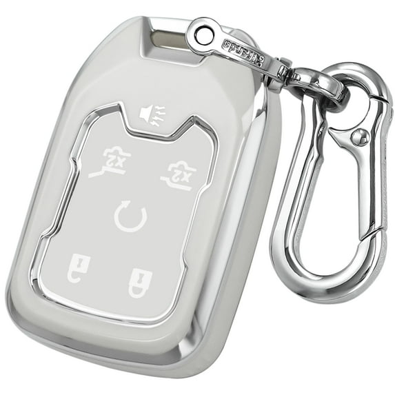 for Chevrolet Key Fob Cover with keychian,TPU Protection Key Case Compatible with GMC Silverado Suburban Tahoe Acadia Sierra Terrain Yukon ( 6 Button)
