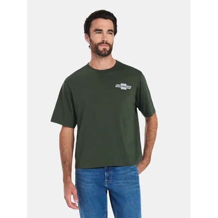 Chevrolet Chevy Blazer Men's and Big Men's Front Back Cropped Graphic Tee with Short Sleeves, Sizes S-2XL