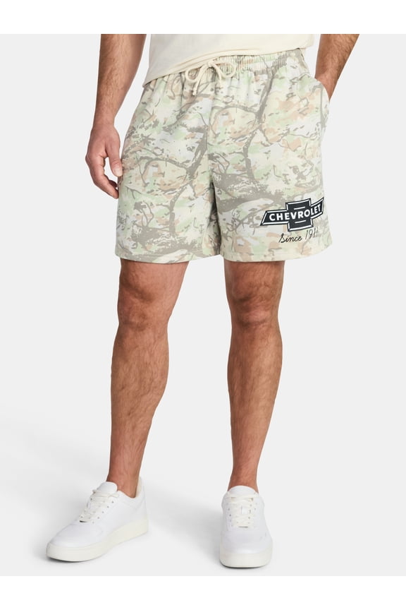 Men's and Big Men's Camo Fleece Jogger Shorts, Sizes S-3XL