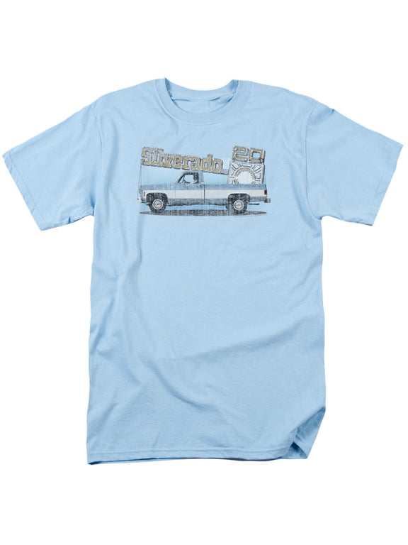 Men's Chevy Old Silverado Sketch T-shirt XX-Large Light Blue
