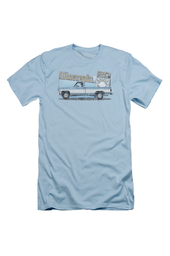 Chevrolet Old Silverado Sketch S/S Adult 30/1 T-Shirt Light Blue