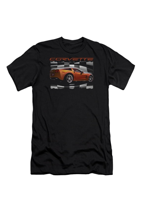 Chevrolet Orange Z06 Vette S/S Adult 30/1 T-Shirt Black