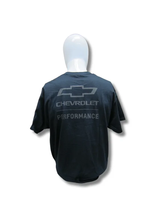 Chevrolet Performance Logo USA Flag Cotton T-Shirt Gray Official Licensed M
