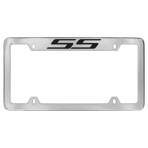 Chevrolet SS wordmark chrome plated metal license plate frame holder