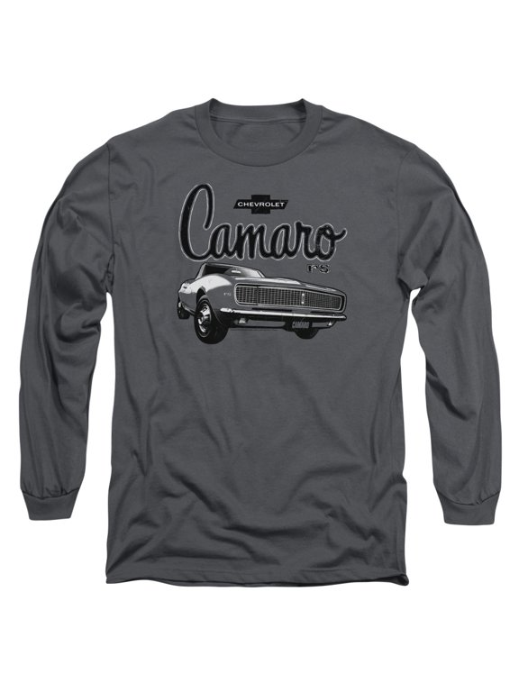 Chevrolet Script Car Long Sleeve Adult 18/1 T-Shirt Charcoal