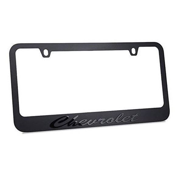 Chevrolet Script Stealth Black on Black License Plate Frame