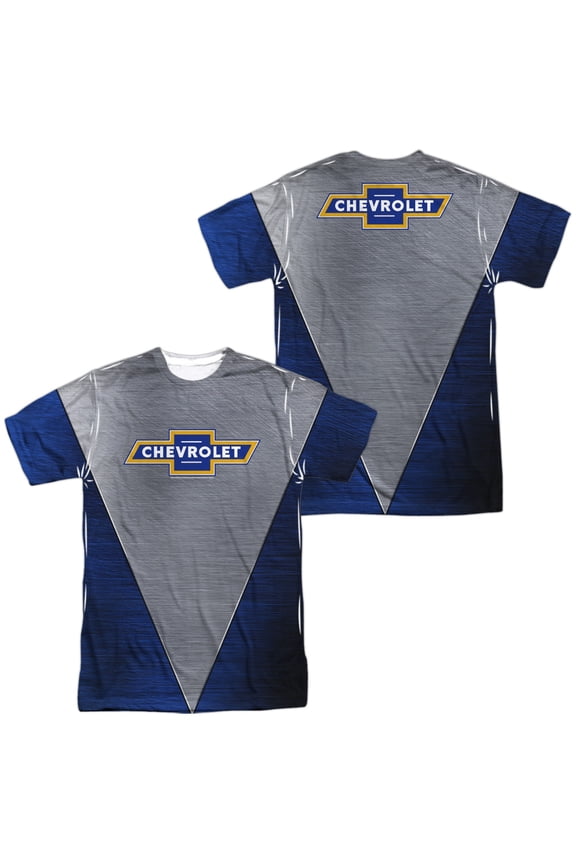 Shiny Chevy Logo Unisex Adult Sublimated Costume T Shirt (Front/Back), Small Multicolor
