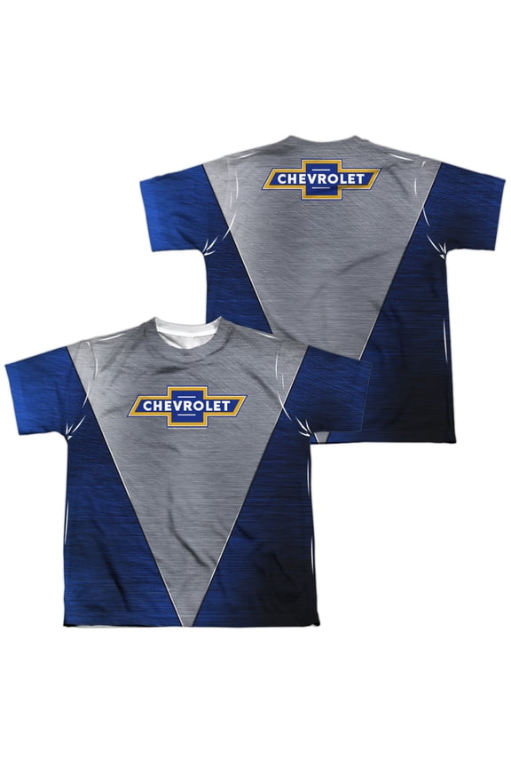 Chevrolet - Shiny Chevy Logo (Front/Back Print) - Youth Short Sleeve Shirt - Large
