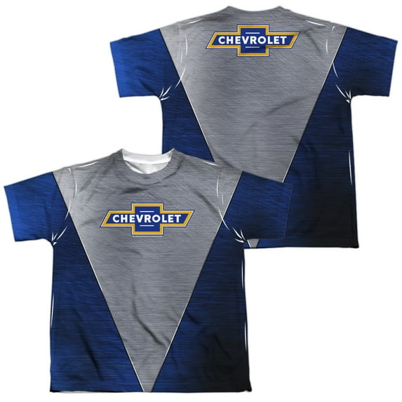 Chevrolet - Shiny Chevy Logo (Front/Back Print) - Youth Short Sleeve Shirt - Medium