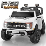 Ford F150 Raptor 24V Ride on Cars for Kids, Extra large Real 2 Seater Ride on Toys with Remote Control, Bluetooth, LED, Truck Storage, Electric Vehicles Ride on Truck for Boys Girls Gifts