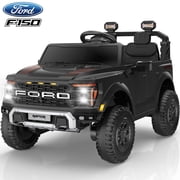 iRerts 24V Ride on Toys for Big Kids, Licensed Ford F 150 Raptor 2 Seater Ride on Cars with Remote Control, Bluetooth, FM Radio, LED Lights, 4 Wheels Suspension, Electric Car for Kids Ages 3-8, Black
