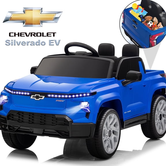 Chevrolet Silverado EV 12V Kids Ride on Car, Wisairt Battery Powered Electric Vehicle w/ Remote Control (Biue)