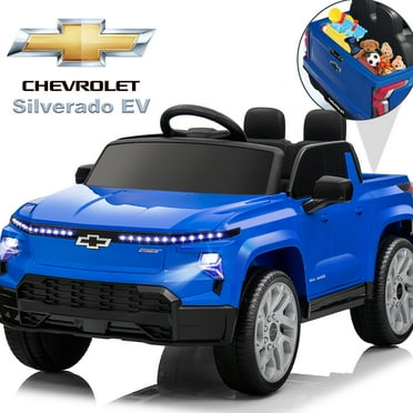 Chevrolet Silverado EV 12V Kids Ride on Car, Wisairt Battery Powered Electric Vehicle w/ Remote Control (Biue)