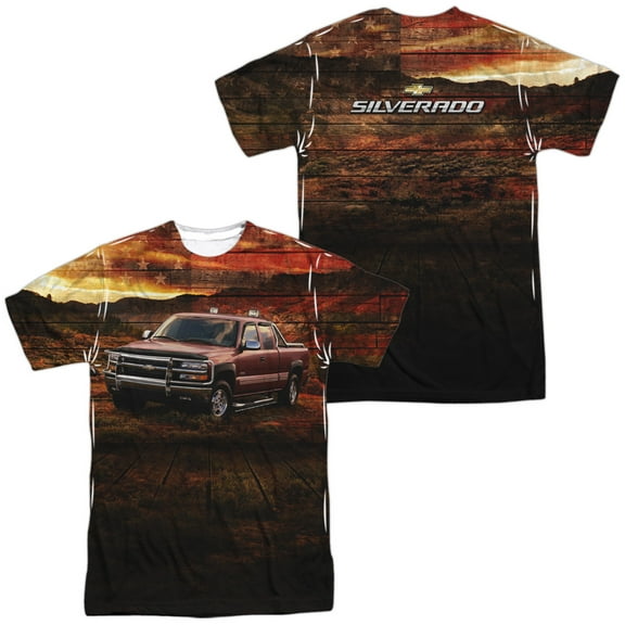 Chevrolet Silverado in The Mud Unisex Adult Sublimated Costume T Shirt (Front/Back), Small