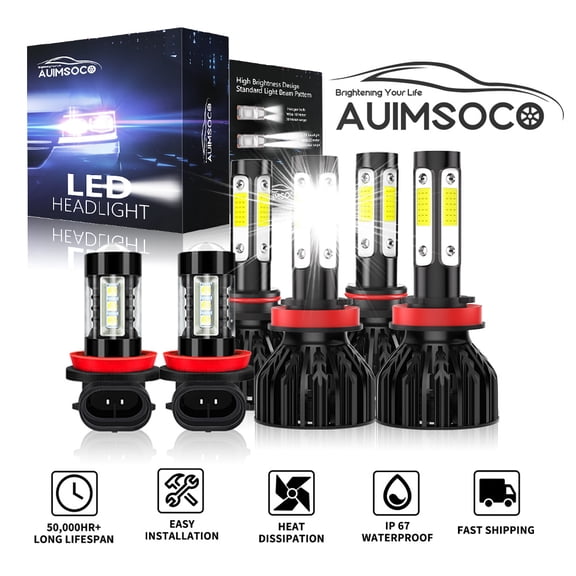 For ChevroletSonic 2012-2016 9005 H11 H11 LED Headlight Bulbs High/Low Beam, 6000K White 4000LM Bright Canbus No Error, Easy Install, Plug-N-Play Halogen Replacement, 6Pcs