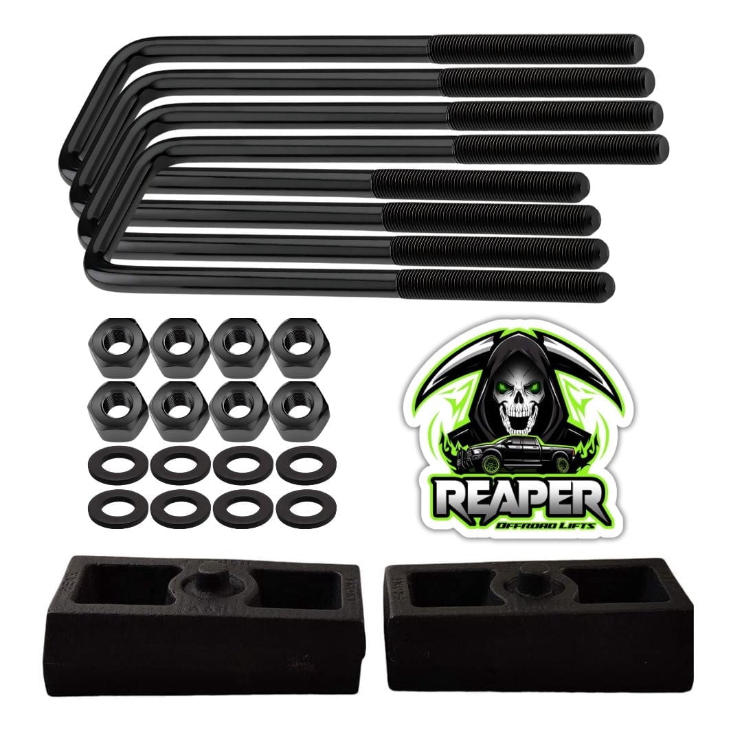 Chevrolet Suburban GMC Yukon 1500 4WD 6-Lug 1.5" Cast Iron Lift Blocks and Square U-Bolts Kit