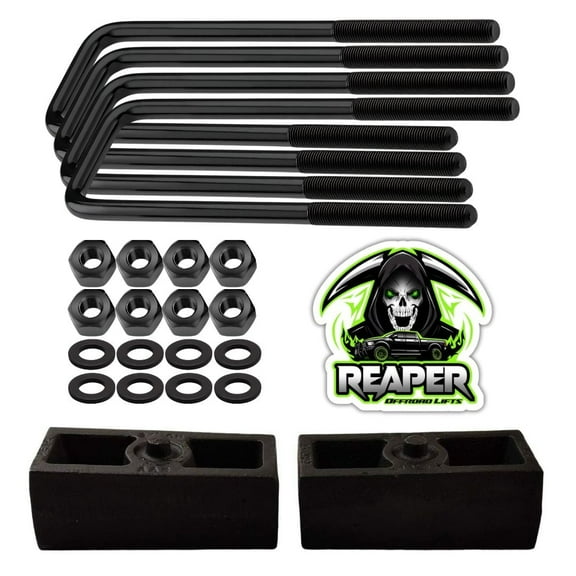 Chevrolet Suburban GMC Yukon 1500 6-Lug 2" Cast Iron Lift Blocks and Square U-Bolts Kit