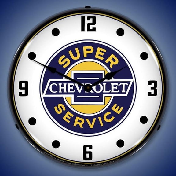 Chevrolet Super Service Wall Clock, Lighted