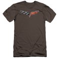 thumbnail image 1 of Chevrolet The Vette Medallion Premium Canvas Adult Slim Fit 30/1 T-Shirt Charcoal, 1 of 1