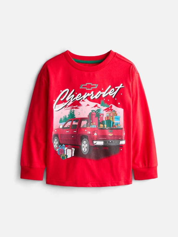 Toddler Holiday Graphic Crewneck Tee with Long Sleeves, Sizes 12M-5T