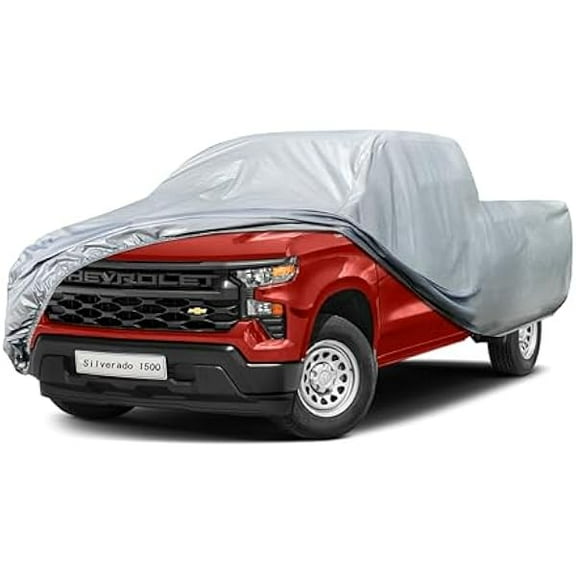 Chevrolet Truck Cover Custom Fit Silverado 1500 Crew cab Short Bed (5.75') Waterproof All Weather, Heavy Duty Pickup Truck Cover Outdoor Sun UV Rain Snow Dust Wind Protection.