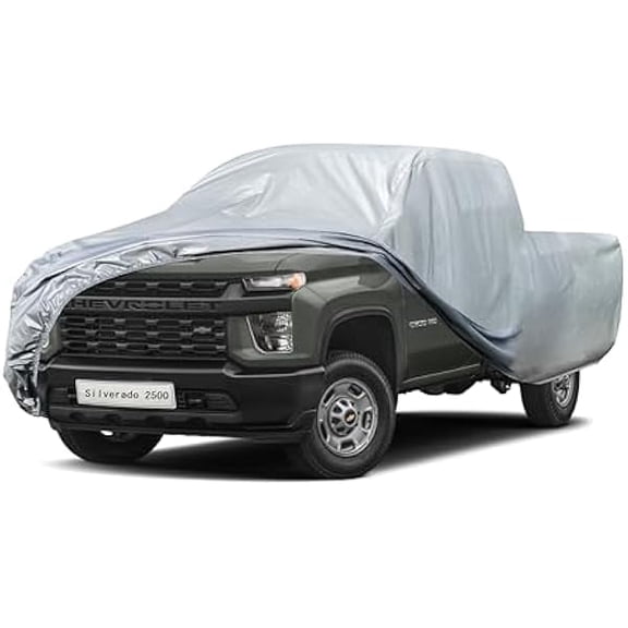 Kayme 6-Layer Waterproof All Weather Pickup Truck Cover Custom Fit Chevrolet Silverado 2500 Extended Cab Standard Bed (6.5') With Driver Door Zipper