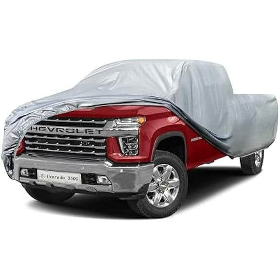 Chevrolet Truck Cover Custom Fit Silverado 3500 Extended cab Long Bed (8') Waterproof All Weather, Heavy Duty Pickup Truck Cover Outdoor Sun UV Rain Snow Dust Wind Protection.