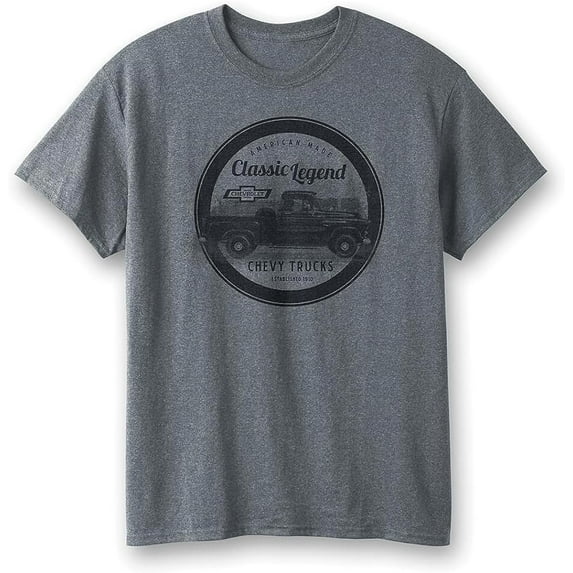 Chevrolet Trucks Classic Legend T-Shirt - Chevy Vintage Shirt Gray - GM Licensed Large