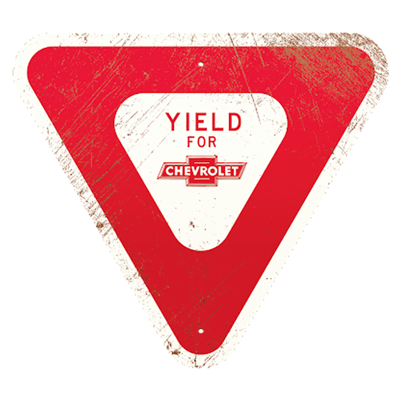 Chevrolet Yield Thick Aluminum Sign
