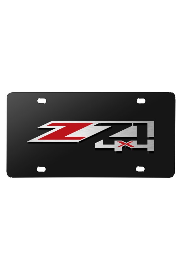 Chevrolet Z71 4x4 3D Logo Black Stainless Steel License Plate