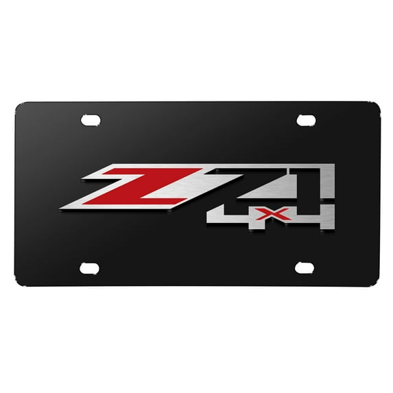Chevrolet Z71 4x4 3D Logo Black Stainless Steel License Plate