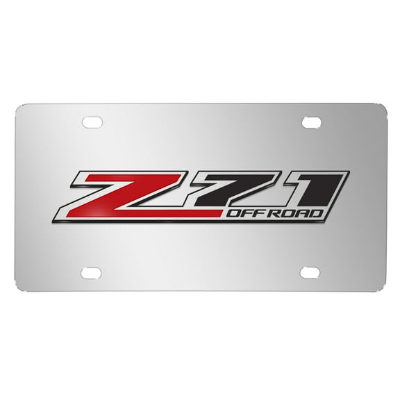 Chevrolet Z71 Off Road 3D Logo Mirror Chrome Stainless Steel License Plate