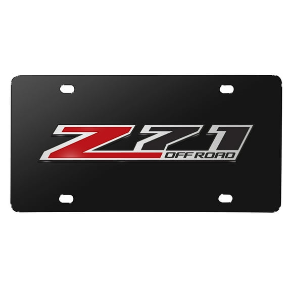 Chevrolet Z71 Offroad 3D Logo Black Stainless Steel License Plate