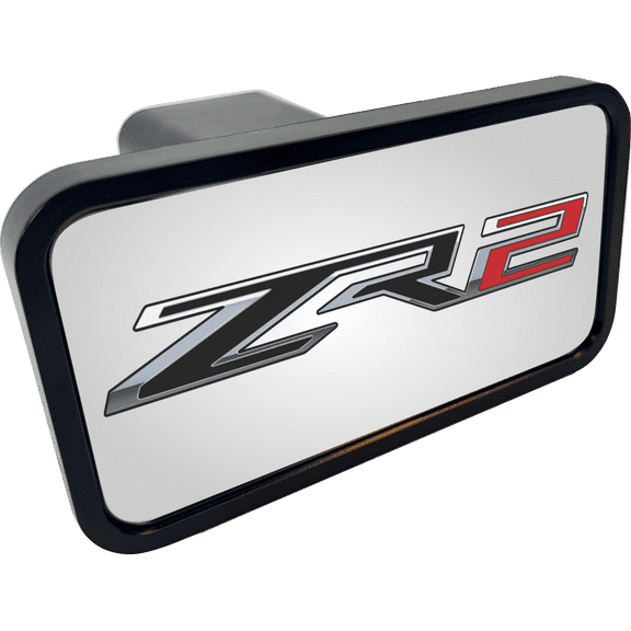 Chevrolet ZR2 Black Silver Hitch Plug EU 5.5" x 3" Official Licensed