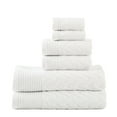 thumbnail image 1 of Chevron 100% Combed Cotton 550 GSM Jacquard Weave 6-Piece Towel Set White, 1 of 1