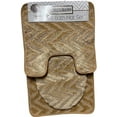 thumbnail image 1 of Chevron 3 Piece Sculptured Bath Rug, Contour Rug and Lid Cover Set, Taupe, 1 of 1