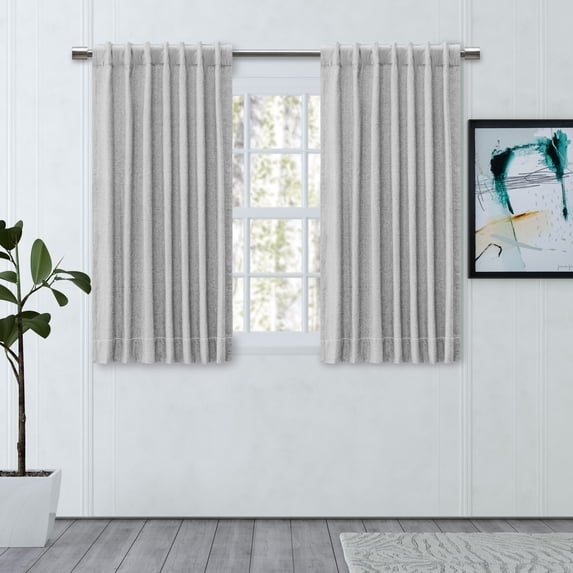 Chevron 80C/20P Sustainable Triple Lined Rod Pocket w/Back Tabs Panel 48x54 Grey