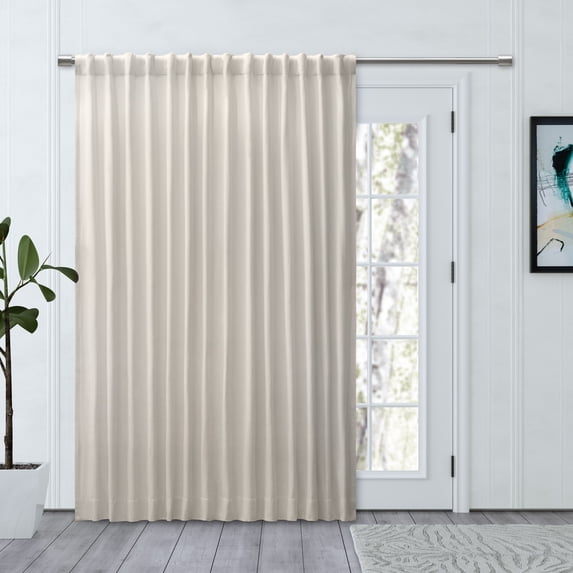 Chevron 80C/20P Sustainable Triple Lined Rod Pocket w/Back Tabs Patio Panel 96x84 Ivory
