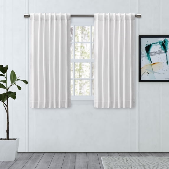 Chevron 80C/20P Sustainable Unlined Rod Pocket w/Back Tabs Panel 48x54 White